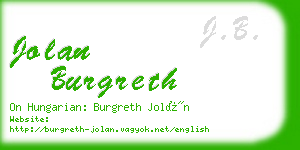 jolan burgreth business card
